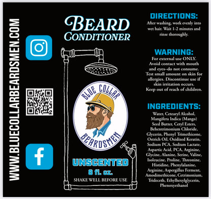 Blue Collar Beardsmen Unscented Beard Conditioner Bottle